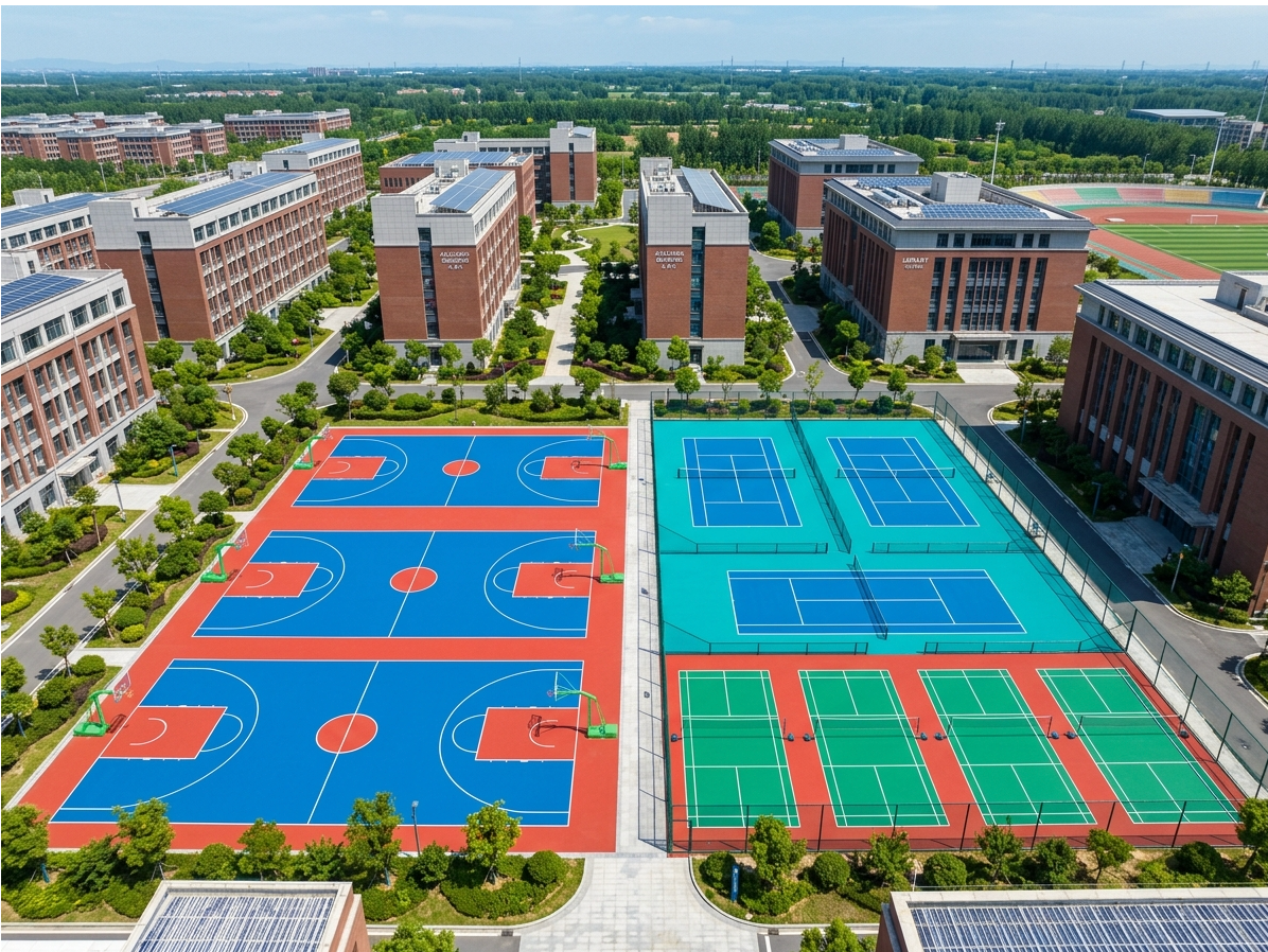 达州市硅PU球场预制型塑胶跑道 - 价格